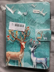 PU Amazon Fire HD8 2020 Case Cover Shell Blue Stag Print Tablet Case - Afbeelding 1 van 2