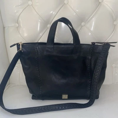 Kooba Large Black Leather Shoulder Bag Braided Great! - Image 1 of 4