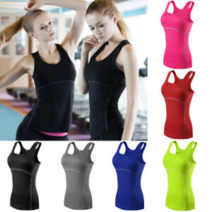 Women Sports Tank Tops Yoga Gym Running Quick Dry Stretch Vest Athletic Apparel