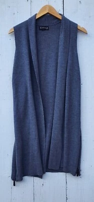 Nanette Women's Grey Sleeveless Collared Long Open Cardigan Sz S - Image 1 of 4