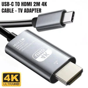 Kabel USB C do HDMI 2M 4K -Adapter telewizyjny | Telefon | Tablet | Laptop | Do Samsung Wielka Brytania - Zdjęcie 1 z 15