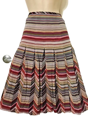 Vintage pleated skirt knit natural silk lined Bill Blass size 12 - Image 1 of 4