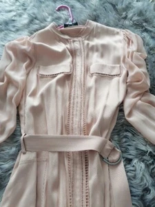 REISS CASSIA RN114836 Mini DRESS SIZE 12 Nude Blush Pink - Picture 1 of 11