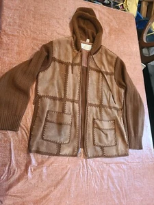 Vintage 60s 70s Suede Leather Sweater Jacket Retro Western Fingerhut Sz M READ - Picture 1 of 12