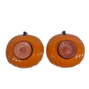 Pumkin Tea Light Holders Tabletop Metal With Tea Lights & Box Set Of 2 NOB - Picture 1 of 10