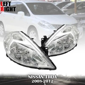 Head Lamp Light RH LH Pair Clear For Nissan Tiida C11 Hatchback 2008-2012 - Picture 1 of 6