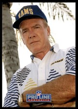 1992 Pro Line Football Card Chuck Knox Los Angeles Rams #411