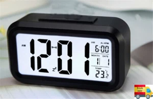 RELOJ DESPERTADOR DIGITAL ALARMA REPETICION FECHA TEMPERATURA LUZ NOCTURNA - Imagen 1 de 4