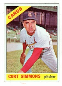 1966 Topps #489 Curt Simmons - St. Louis Cardinals, Near Mint Condition! - Picture 1 of 1