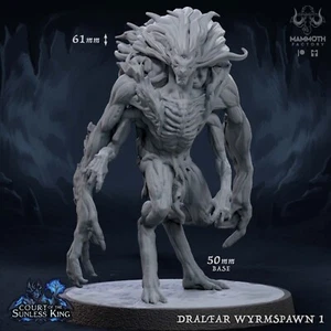 Dralfar Wyrmspawn Draegloth Miniatur passt DND D&D Pathfinder Tischplatte - Bild 1 von 6