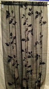 Pannello Finestra Pizzo Foglia Nera 56" X 84" Soggiorno Sala da Pranzo Camera da Letto Den - Foto 1 di 4