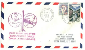 Pan American World Airways First Flight Paris France - Seattle Washington - 1966 - Picture 1 of 2