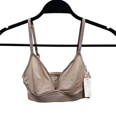 Aerie NWT Women Size XS Tan Real Good SMOOTHEZ Mesh Triangle Bralette Lounge Bra - Image 1 of 4