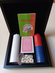 Pokerset mit Chips, Würfeln, 2 Kartendecks, Pokerspielregeln - Bild 1 von 3