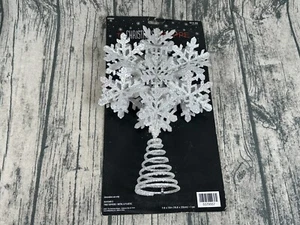 The Christmas Shoppe White Glimmering Snowflake Star Christmas Tree Topper - Picture 1 of 5