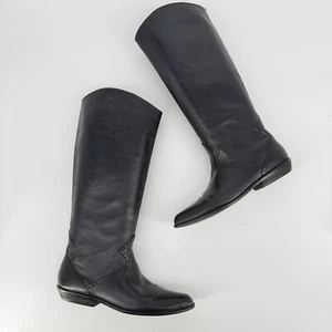 Nine 9 West Ltd. Años 90 De Colección Botas Edición Cuero Estilo Ecuestre Montar Azul Marino 9M - Imagen 1 de 11