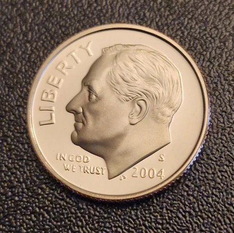 2004 S Proof Roosevelt Dime - from Clad Proof Set - Free Shipping Cover