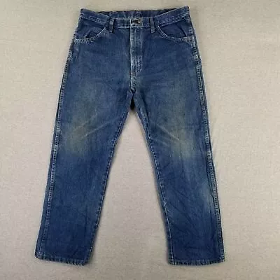 Vintage Rustler 36x29 Blue Jeans Classic 100% Cotton Denim 90s Faded Unique - Image 1 of 4