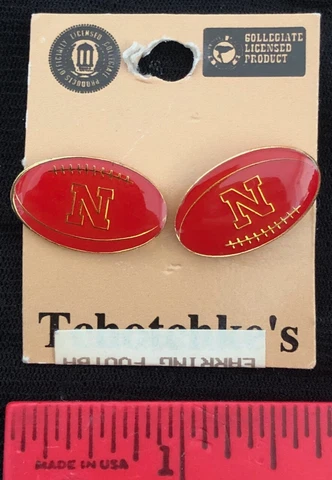 Nebraska Husker N Football Earrings Cover