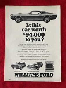 Williams Ford Händler Werbung Cincinnati Ohio 1970 Printanzeige Mach I - Bild 1 von 7
