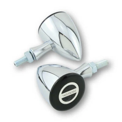 LED Blinker ROCKET BULLET Chrom Getönt E-geprüft Universal Chopper Custom - Bild 1 von 2