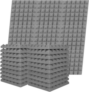 48- 96 PACK 12"X12"X2" Acoustic Foam Panel Wedge Studio Soundproofing Wall Tiles - Picture 1 of 26