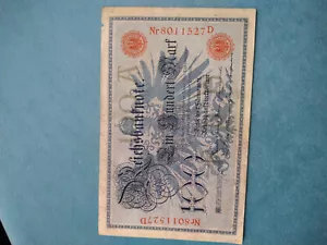 Reichsbanknote Wert 100 Mark 07. Februar 1908 mit rotem Siegel, Serie E - Bild 1 von 2