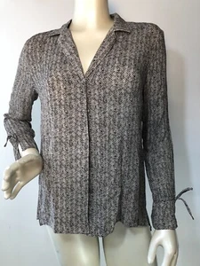 J Jill  Houndstooth Button Up Down versatile Blouse Size S Bin-N - Picture 1 of 5