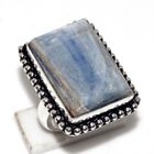 925 Silver Plated-Natural Blue Kyanite Ethnic Ring Jewelry US Size-5.5 AU N277