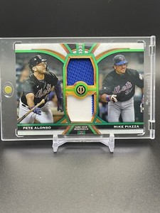 2023 Topps Tribute Dual Jersey Relic Green Pete Alonso Mike Piazza SP /99 Mets