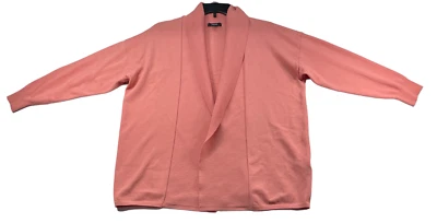 Cárdigan Suéter Para Mujer Talla Grande 1X Rosa Manga Larga Frente Abierto Informal Foto 1 de 4