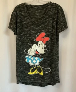 Disney Minnie Mouse kurzärmeliges Damen-T-Shirt schwarz V-Ausschnitt Größe XS - Bild 1 von 5