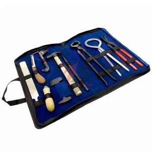 Farrier Tool Kit for Horses – 10 Pc Hoof Care Set with Leather Bag - Picture 1 of 3