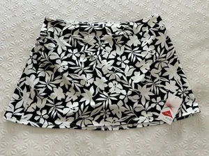 Lands End Tummy Control Swimsuit Skirt Bottom Black White Floral 12 Tankini NEW - Picture 1 of 8