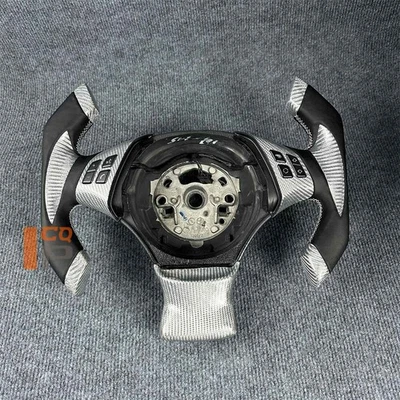 Volante para BMW 328i 328xi 2007-2013 fibra de carbono cuero negro Foto 1 de 4