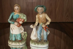 VINTAGE FBIA Set of Old Man Old Woman Farmers or Grandparents Figurines Pre-1949 - Picture 1 of 12