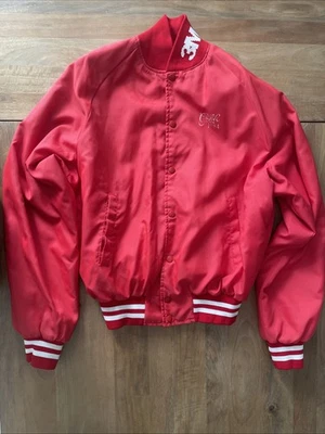 Chaqueta de bombardero universitaria Warwick vintage años 80 talla XL roja satinada a presión go for dorada 3M Foto 1 de 4