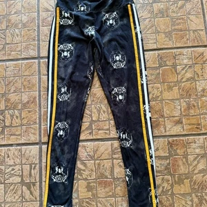Tiger Leggings M schwarz AOP senf Streifen Gwen Stefani Y2K Breakdance Hip Hop - Bild 1 von 6