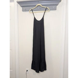 Aerie Black Maxi Dress Spaghetti Straps Cotton Viscose Blend Womens Size Medium - Picture 1 of 8