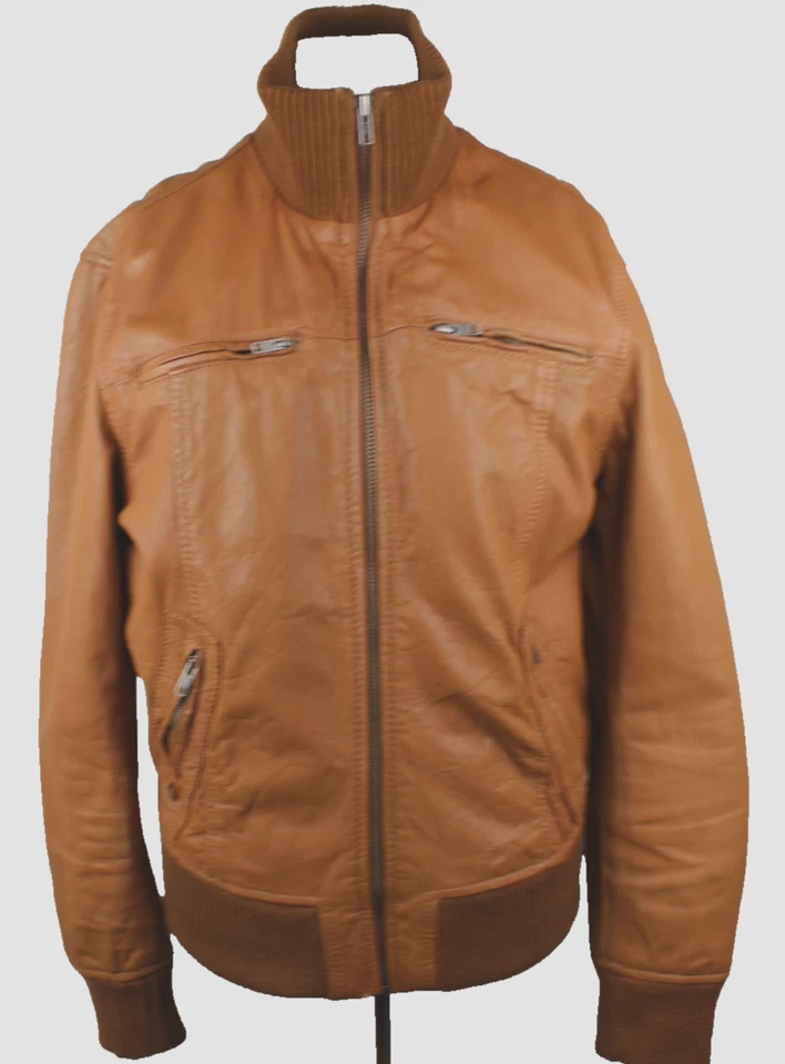Jack Jones Maker Chaqueta De Cuero Blouson Talla XL (52), Buen Estado - Imagen 1 de 4