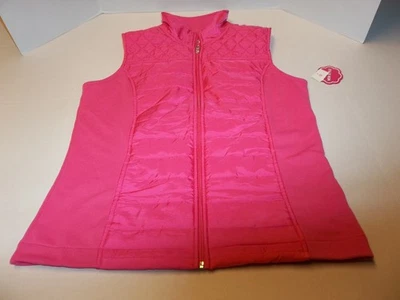 New Made for Life Women’s Size L Hot Pink Stretchy Vest Zip Front Lightweight - Image 1 of 4