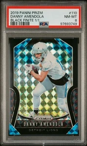 Panini Prizm #110 Danny Amendola Black Finite 2019 1/1 PSA 8 casi nuevo-como nuevo - Imagen 1 de 2