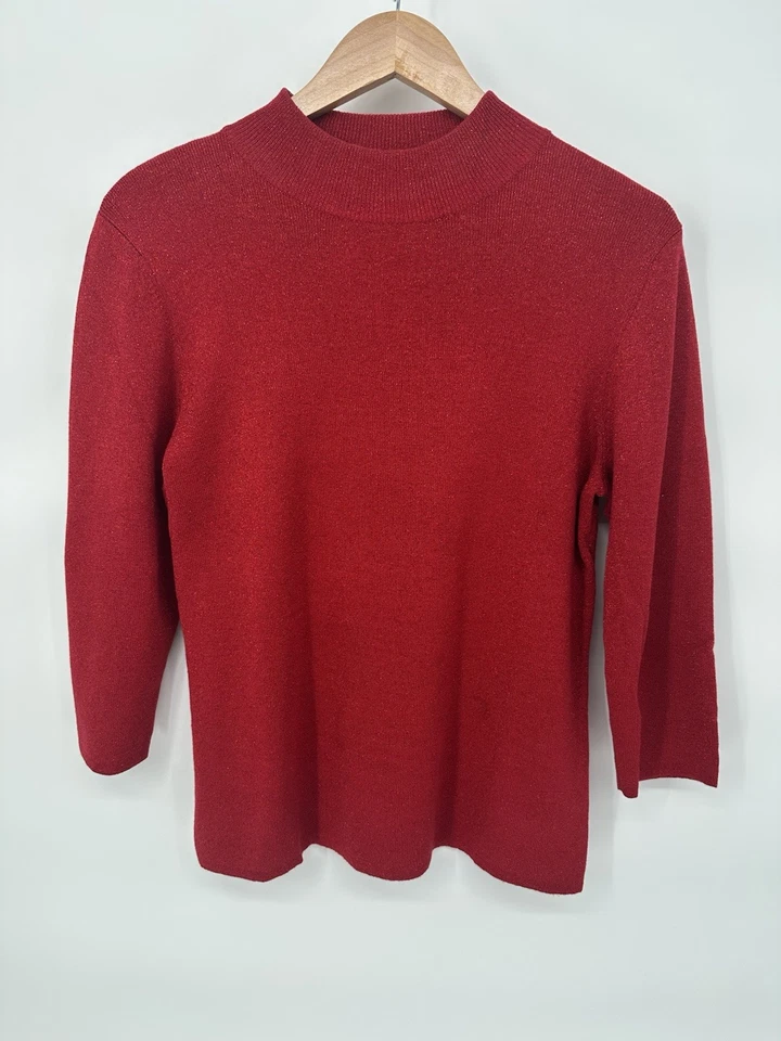 Suéter de Natal vintage vermelho brilhante Hampshire Studio blusa vermelha grande - Imagem 1 de 4