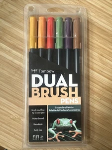 Tombow Dual Brush Pens 6er Set Neu OVP Aquarell Buntstifte Secondary Palette - Bild 1 von 4