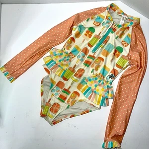 Traje de baño Matilda Jane Dream Chasers paleta de baile talla 6 manga larga con volantes - Imagen 1 de 6