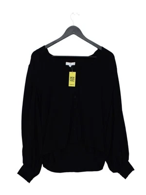 Blusa para mujer La Redoute UK 12 negra 100 % poliéster manga larga cuello en V básica Foto 1 de 4