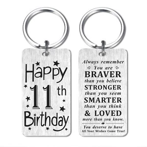 11th Birthday Gifts for Girls Boys Happy 11 Year Old Birthday Keychain 11 Yr ... - Picture 1 of 6