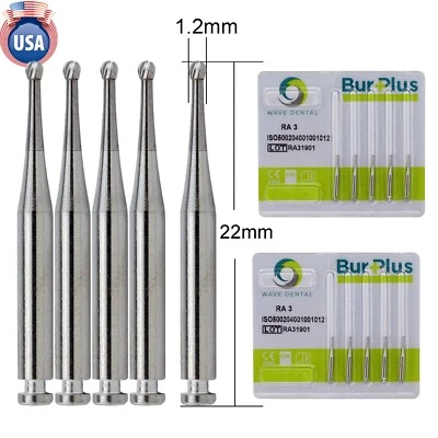 Bur de pestillo de carburo dental US WAVE RA #3 fresa redonda para contraángulo de baja velocidad lenta Foto 1 de 4
