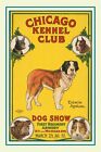 Dog Show Chicago Kennel Club Advert, plaque d'affichage métallique vintage style rétro