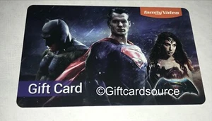 FAMILY VIDEO SUPERMAN CAPTAIN AMERICA SUPERWOMAN GIFT CARD NO VALUE NEW - Picture 1 of 1